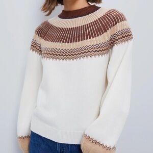 Tuckernuck Hyachinth House Neutral Color Block Sweater Women’s Size XS